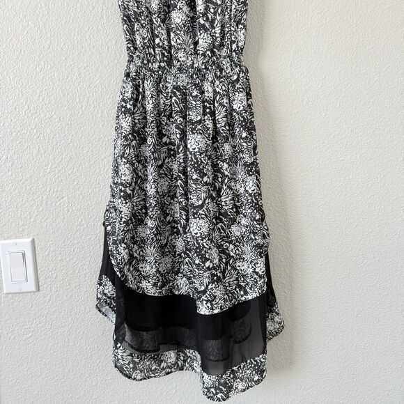 Ramy Brook Midi Tiered Quin Sleeveless printed black Mesh white Dress XS new - Picture 4 of 13